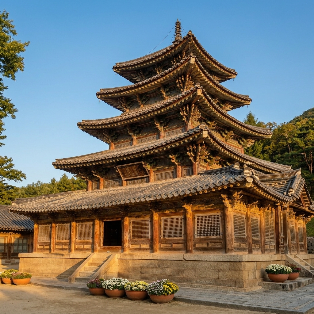 법주사 팔상전 오층 목조탑