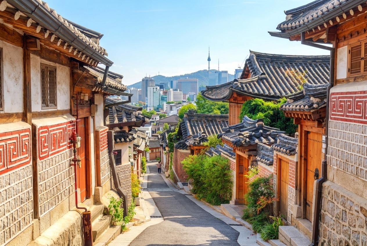 북촌 한옥마을의 언덕 골목