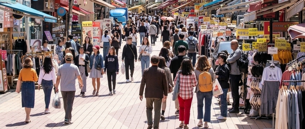 사람들로 붐비는 홍대 걷고싶은거리