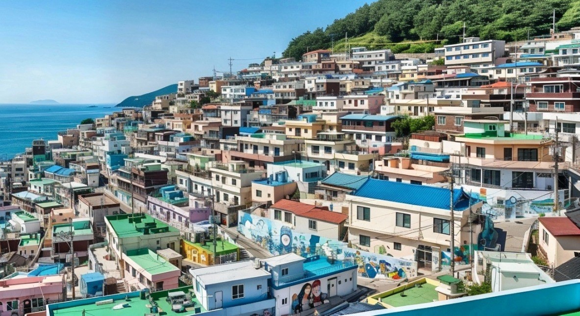 바다가 내려다보이는 감천문화마을
